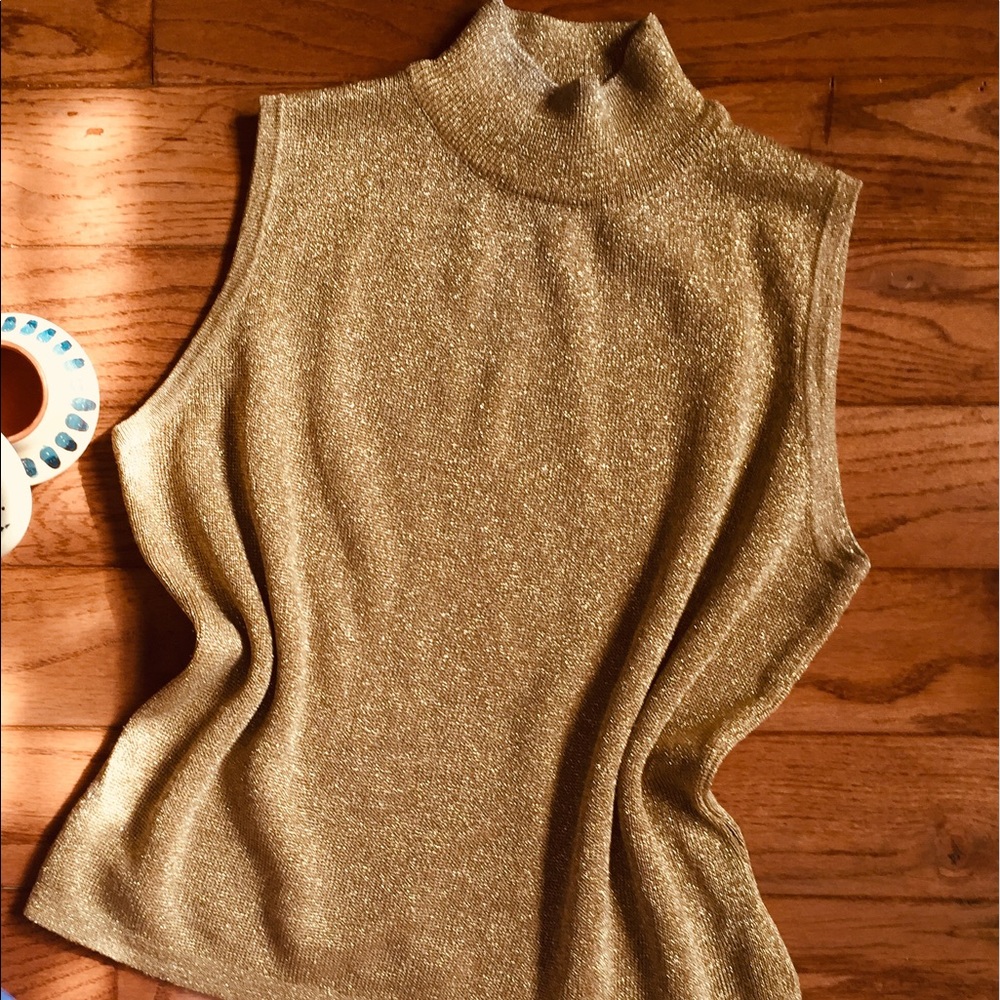 SOLD ✨ Metallic Golden Mock Neck Sweater ✨